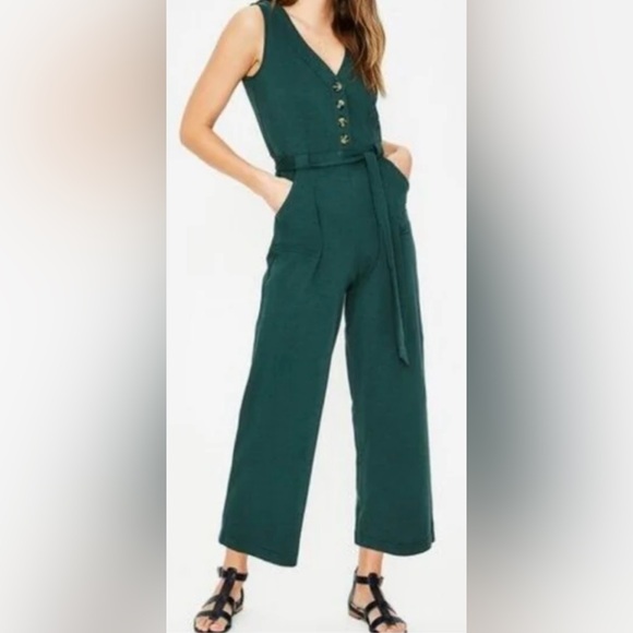 Boden Bryony Jersey Jumpsuit In Green Size 4R - Picture 2 of 7